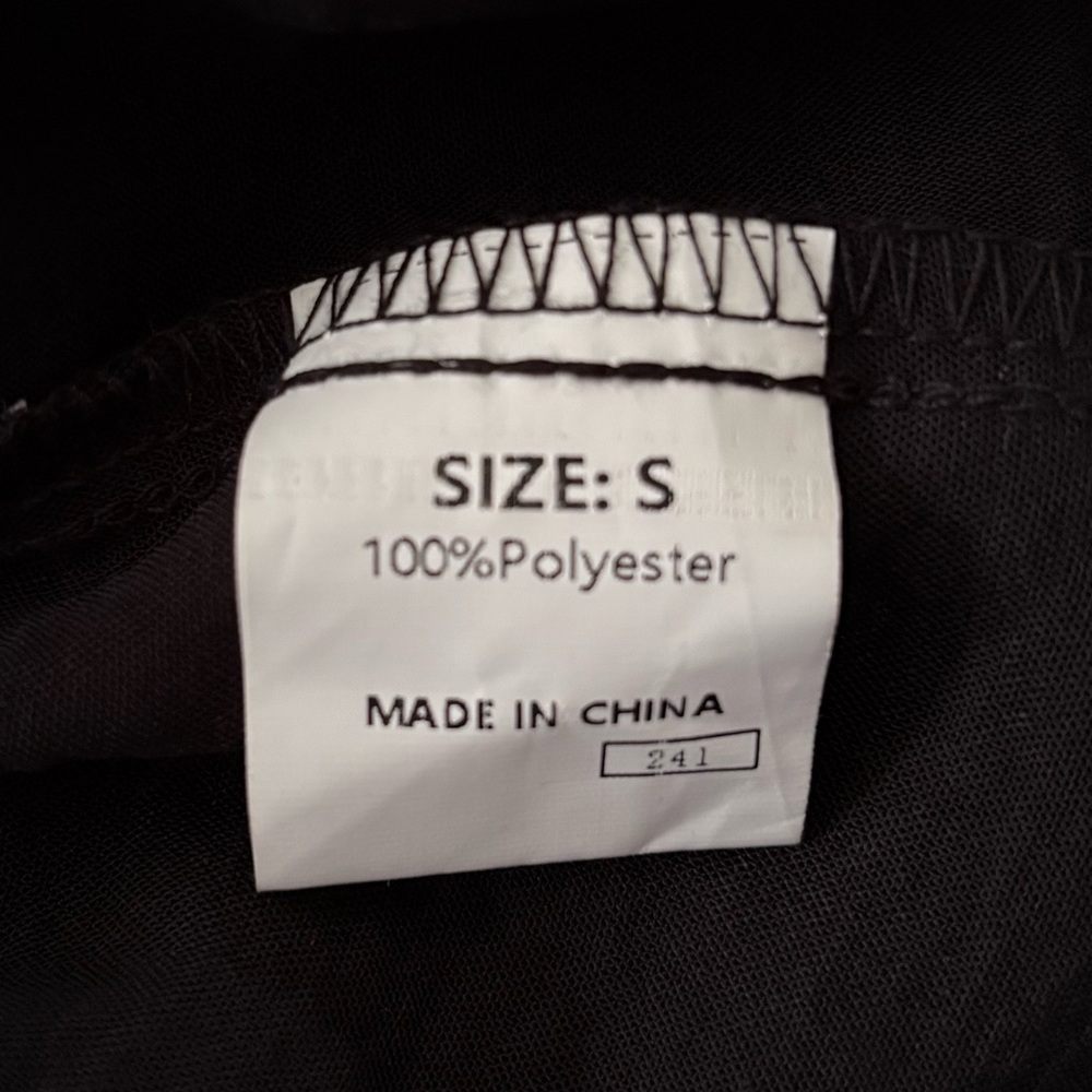 Black Drawstring Waist Button Front top - Picture 3 of 3